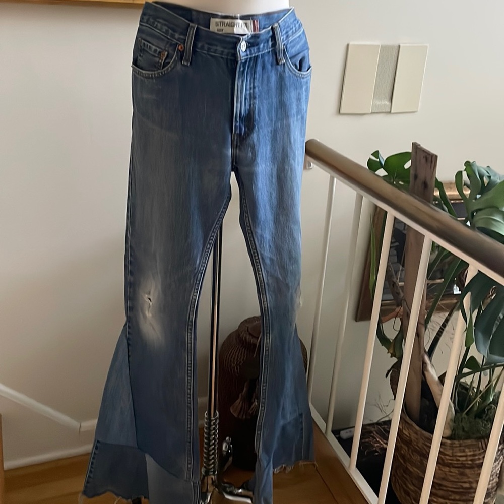 Vintage Levi’s 505 jeans - patchwork flare jeans